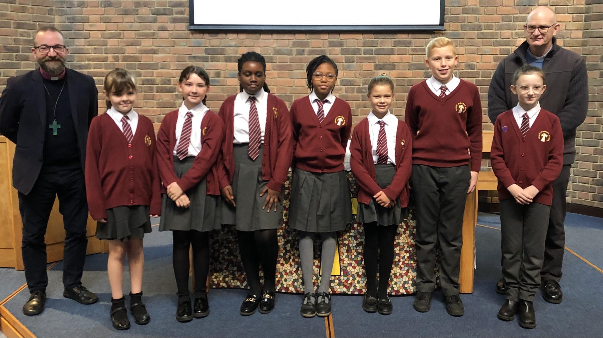 TSM Worship Warriors 2023-2024 with the Bishop of Bradwell, Adam Atkinson & Rev Tim Ball